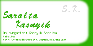 sarolta kasnyik business card